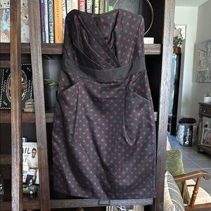 Elegant Black and Red Polka Dot Dress